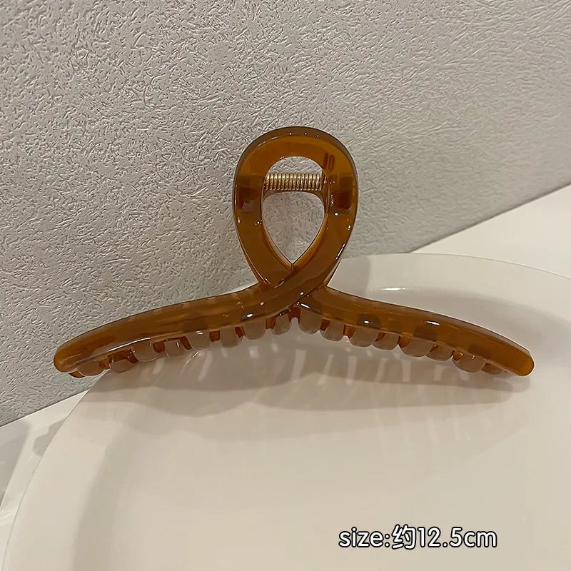 Large Jelly Hair Claw Clip Secure Hold Morandi Colors - Smarsty
