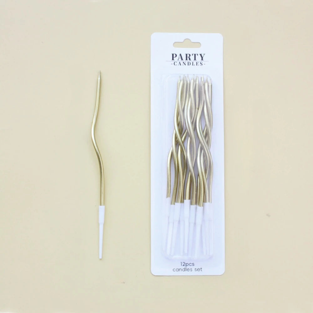 6/12/48pcs/1case Birthday Candles Spiral Cake Candles  Long Thin Cake Candles For Wedding Party And Cake Decoration - Smarsty