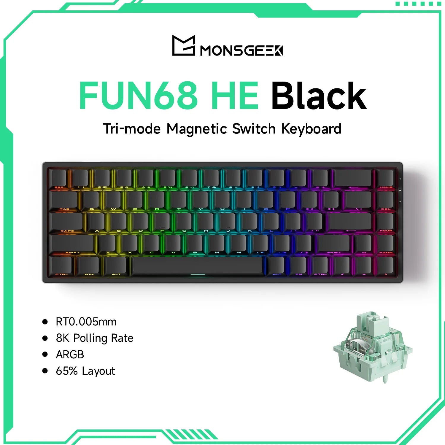 MonsGeek 60 Percent Mechanical Gaming Keyboard For Esports