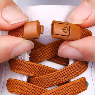 2Pairs Without Ties Elastic Laces No Tie Shoe Laces Press Lock Shoelaces Sneaker Kids Adult 8MM Widened Flat Shoelace for Shoes - Smarsty