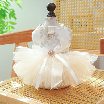 Breathable White Wedding Dress for Small Dogs - Smarsty