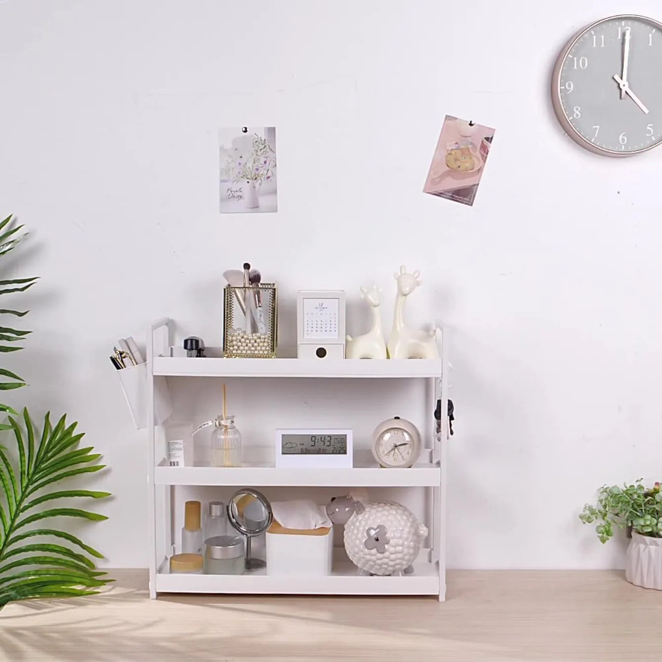 3-Tier Multifunctional Storage Shelf，Space-Saving Desktop Shelf，Desk Shelf，organizer，Non-slip Design and Easy To Assemble by Smarsty