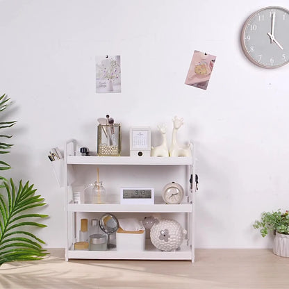 3-Tier Multifunctional Storage Shelf，Space-Saving Desktop Shelf，Desk Shelf，organizer，Non-slip Design and Easy To Assemble by Smarsty