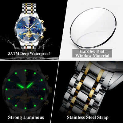 Luxury Waterproof Men's Chronograph Watch with Luminous Features - Smarsty