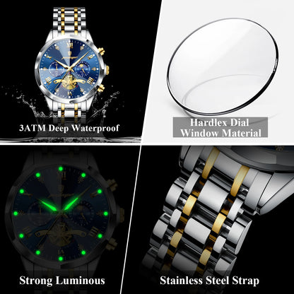 Luxury Waterproof Men's Chronograph Watch with Luminous Features - Smarsty