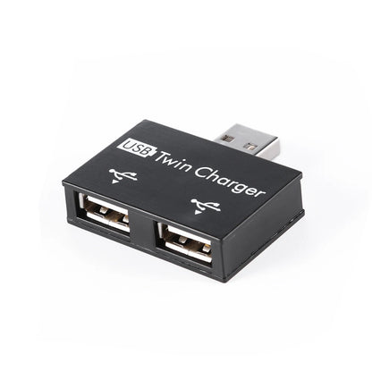 USB2.0 Male to Twin Charger Dual 2 Port USB Splitter Hub Adapter Converter