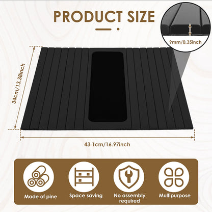 Couch Cup Holder Bamboo Wood Sofa Armrest Tray Foldable Sofa Cup Holder Anti-Slip Couch Arm Cup Holder Sofa Side Storage Tray by Smarsty