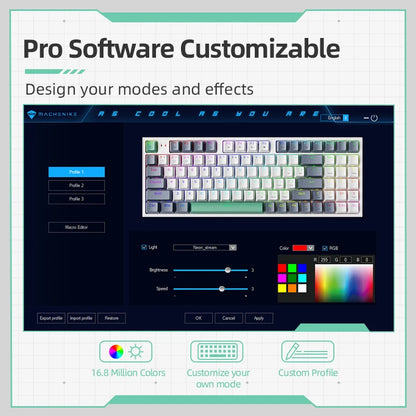 Mechanical Keyboard Rgb Gaming Wired 94 Keys Hot Swappable