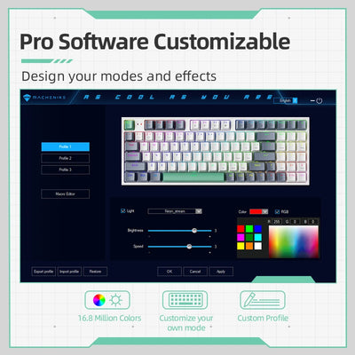 Hot Swappable 94 Key Mechanical Keyboard With RGB Lighting - Smarsty