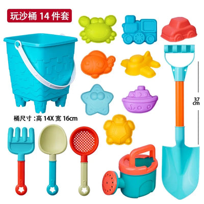 Summer Beach Set Toys For Kids Digging Sand Plastic Bucket Watering Bottle Shovels Children Beach Water Game Toys Tools by Smarsty