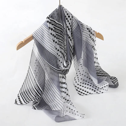 Women Print Chiffon Scarf Lightweight Sunscreen Shawl Wrap - Smarsty