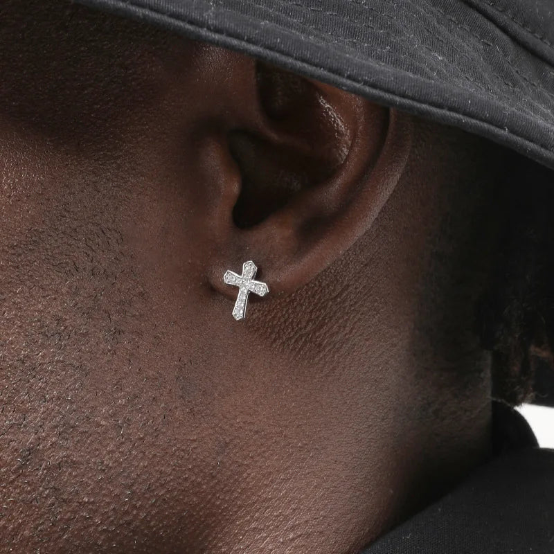 Punk Silver Cross Drop Earrings for Unisex Gothic Style - Smarsty
