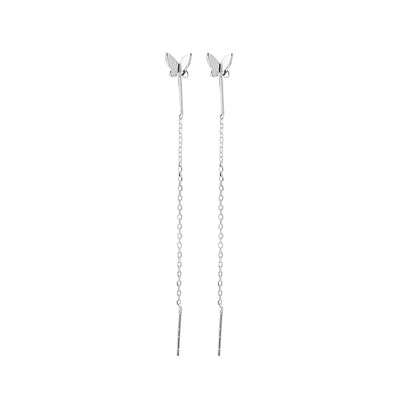 S925 Silver Tassel Drop Earrings for Women with Long Chains - Smarsty