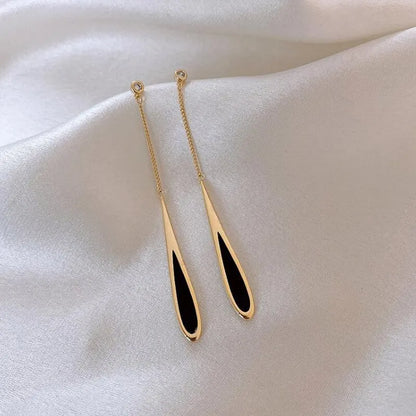 Geometric Square Drop Earrings for Women with Long Tassels - Smarsty