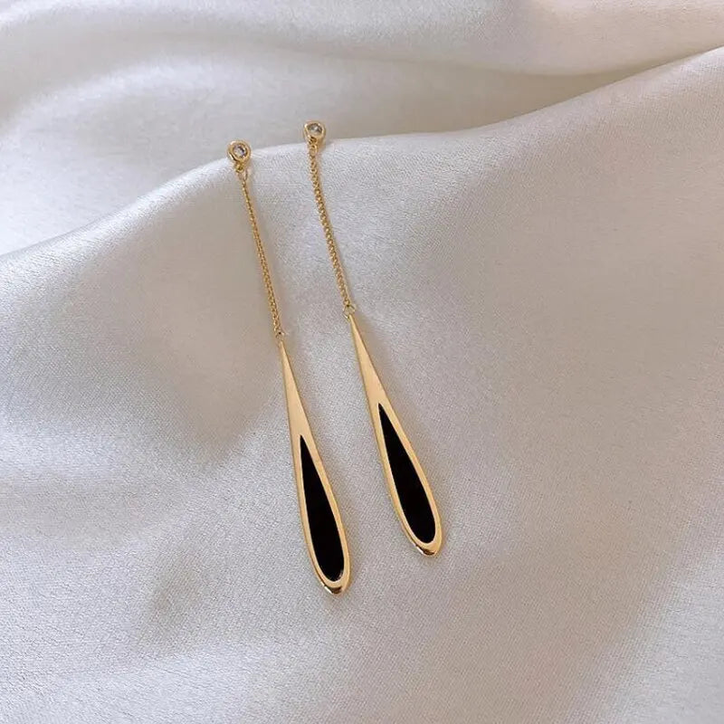 Geometric Square Drop Earrings for Women with Long Tassels - Smarsty