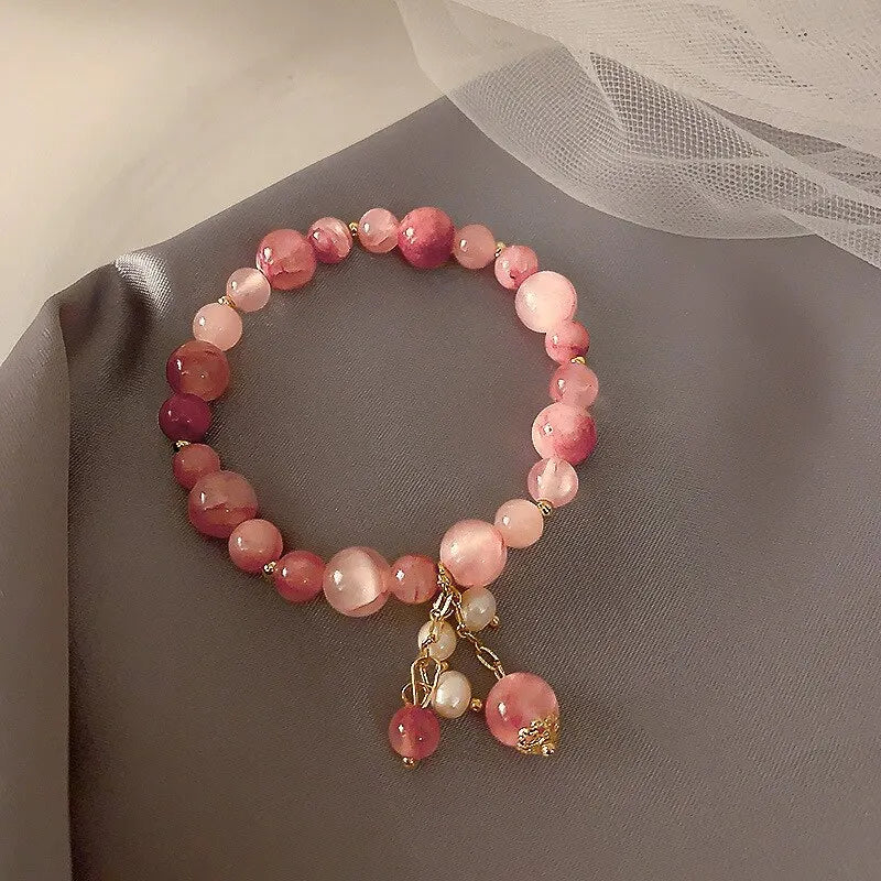 Pink Crystal Reiki Energy Bracelet for Women's Health - Smarsty