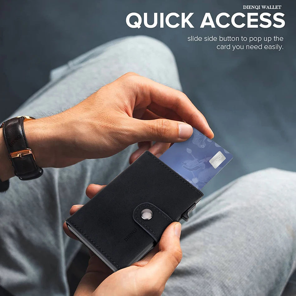 Rfid Carbon Fiber Men Wallets for Airtag Luxury Slim Mini Credit Card Holder Wallets for Men Air Tag Tracker Minimalist Purse - Smarsty