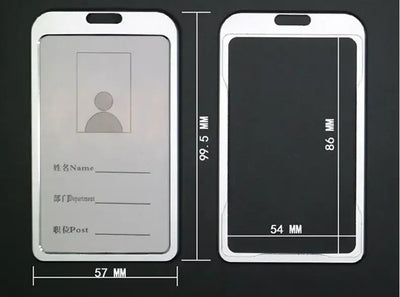 Employee Aluminium Alloy Plastic Credit Card  ID Card Cover Case Work Identity Badge Card Cover Bag Women Men Work Card Holders - Smarsty