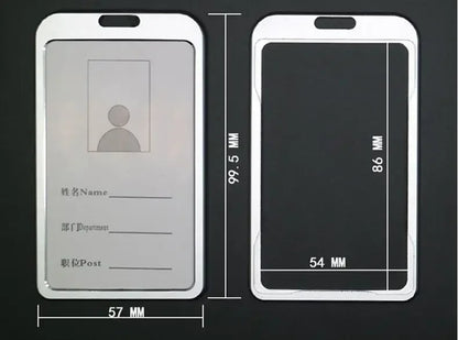 Employee Aluminium Alloy Plastic Credit Card  ID Card Cover Case Work Identity Badge Card Cover Bag Women Men Work Card Holders