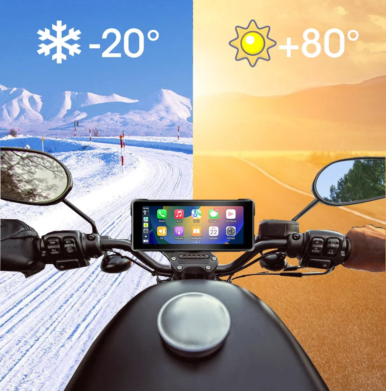 7 Inch Motorcycle GPS Navigation With Wireless CarPlay IP67 - Smarsty