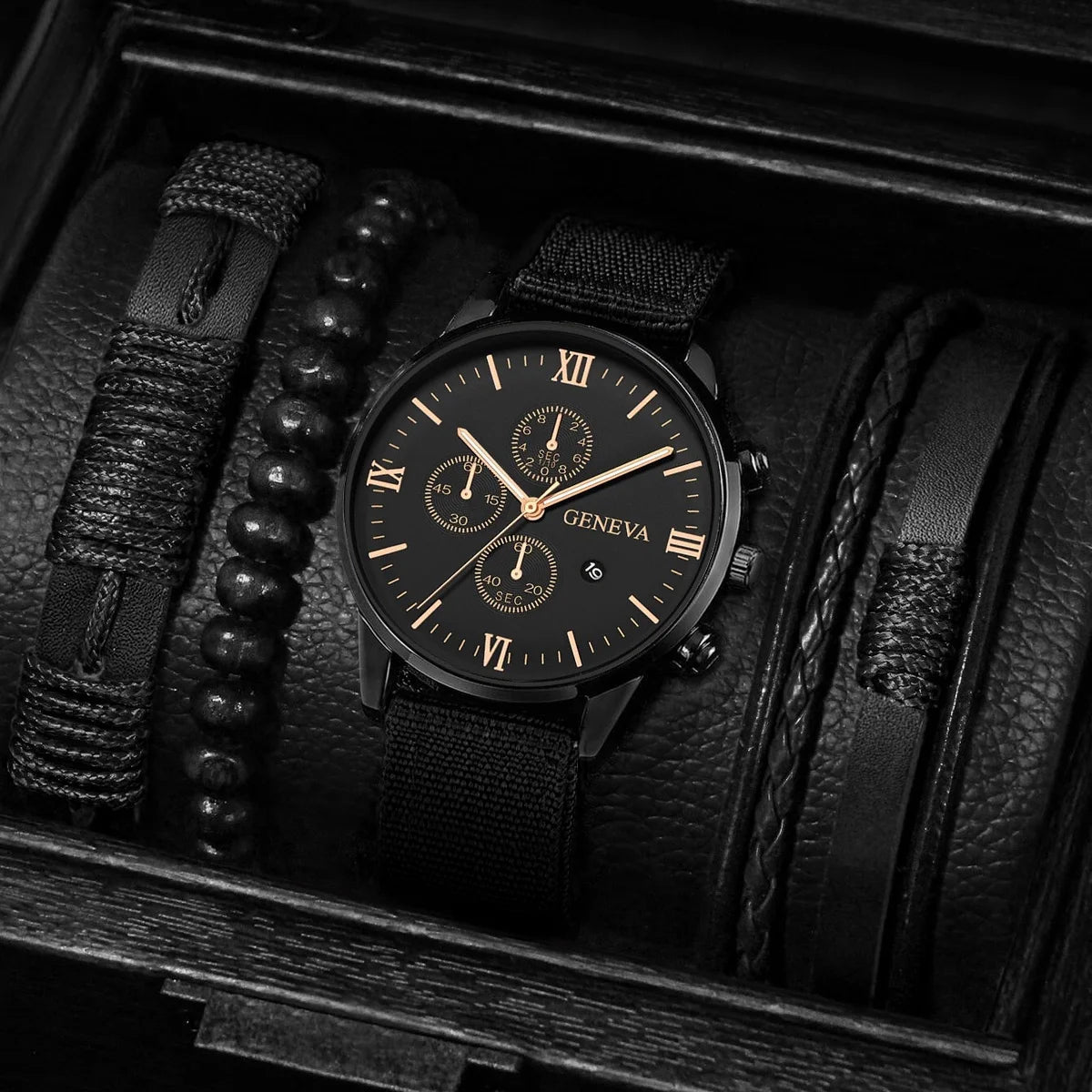 Men's Fashion Quartz Watches Set with Nylon Bands - Smarsty