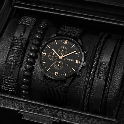 Men's Fashion Quartz Watches Set with Nylon Bands - Smarsty