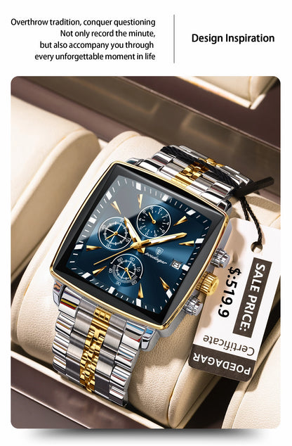 Luminous Waterproof Men's Chronograph Watch with Date - Smarsty