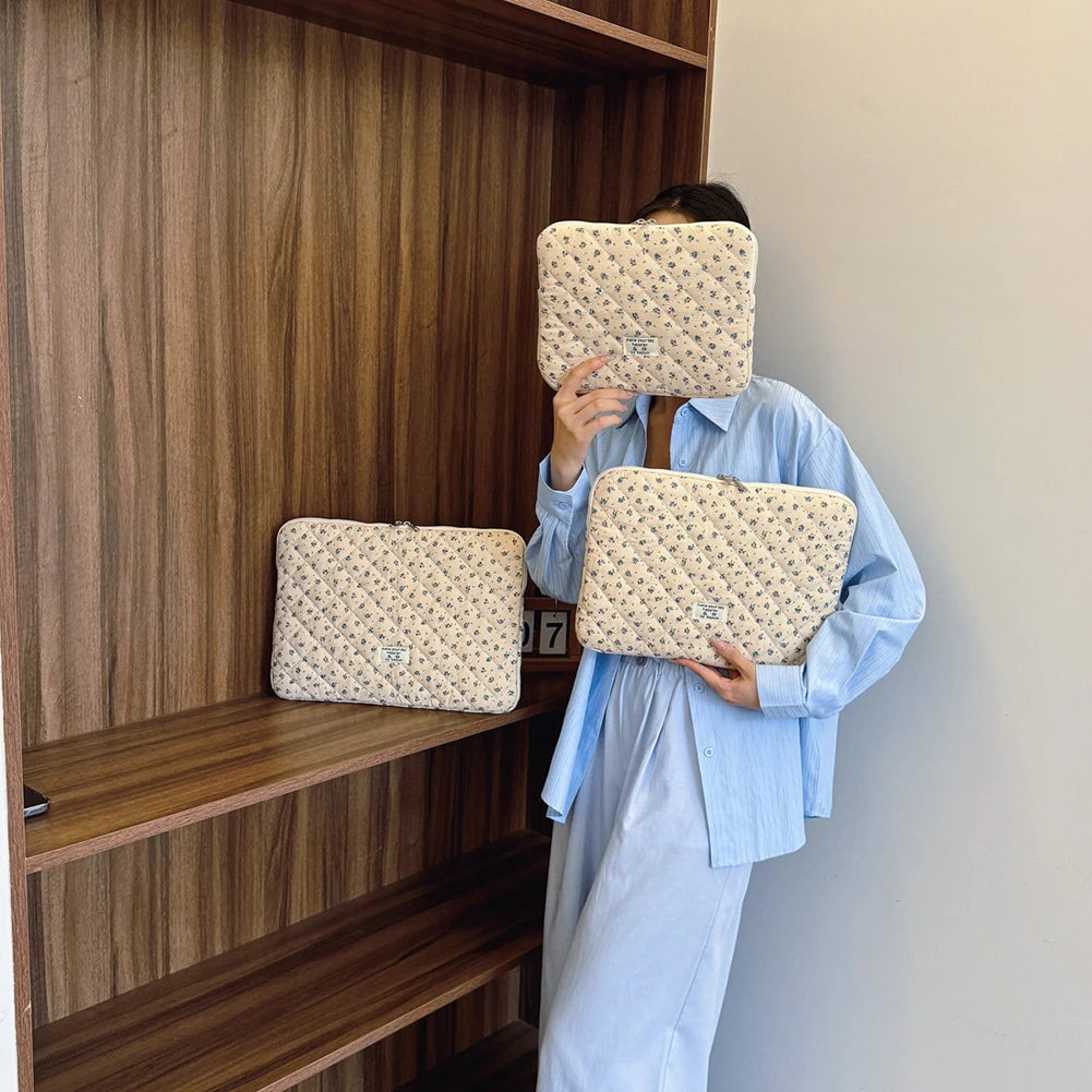 Flower Pattern Laptop Sleeve Case Bags Portable Computer Cover Bag Tablet Pouch for Macbook Air Pro 11 13 14 15 Inch Cover