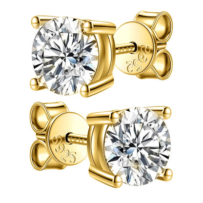 Moissanite Earrings 2ct Sterling Silver Brilliant Studs - Smarsty
