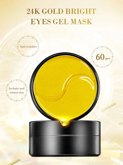 24K Gold Hyaluronic Acid Eye Masks for Dark Circles - Smarsty