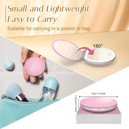 LED Compact Mirror with Light for Travel - Smarsty