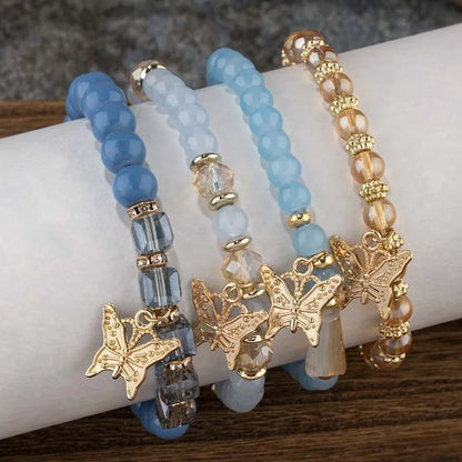 Trendy Butterfly Beaded Bracelet Set for Women - Smarsty