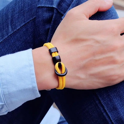 Men's Double Layer Survival Paracord Rope Bracelet Outdoor Camping - Smarsty