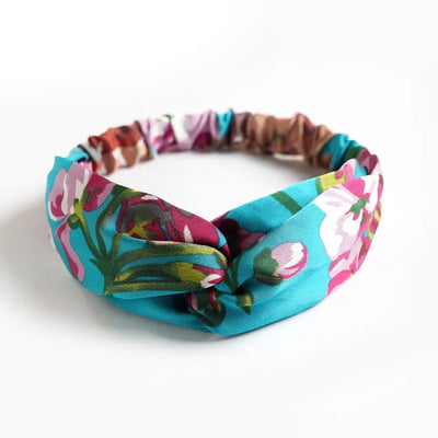 Boho Soft Elastic Headband For Women Vintage Cross Knot - Smarsty