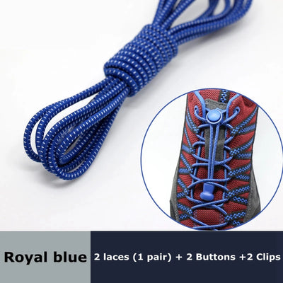 1 Pair round Elastic Shoelaces No-Tie Stretching Locking Lazy Laces for Various Shoe Accessories Suitable for All Sizes - Smarsty