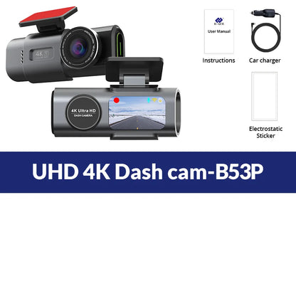 4K Dash Cam Night Vision With GPS Parking And WiFi - Smarsty