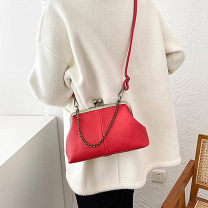 Vintage Soft Skin Shell Bag Lychee Pattern Crossbody - Smarsty