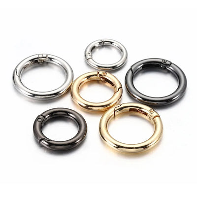 6Pcs/lot Metal Spring Gate O Ring Bag Buckle Metal Clasps Carabiner Snap Hook Spring Keyring DIY Bag Luggage Jewelry Accessories - Smarsty