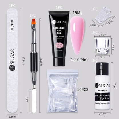 Nude Glitter Gel Nail Polish Kit for Long-Lasting Manicure - Smarsty