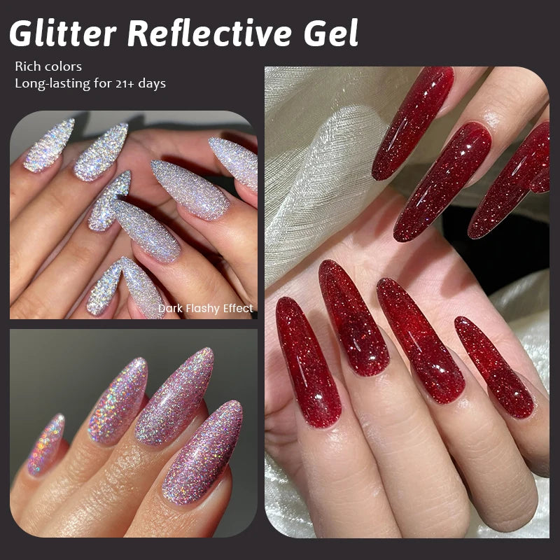UR Sugar 15ml Silver Reflective Gel Polish for Sparkling Nails - Smarsty