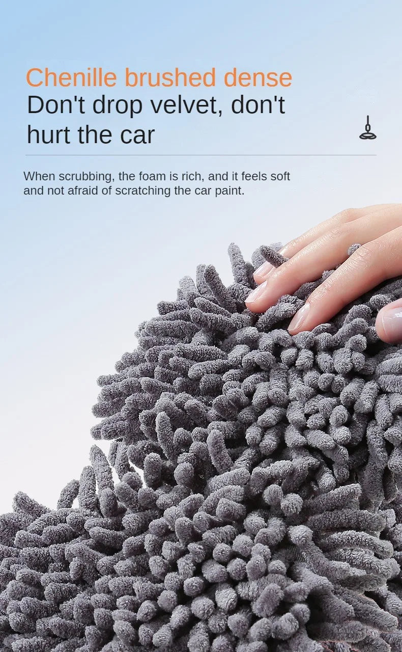 Telescopic Car Cleaning Brush Mop With Chenille Heads - Smarsty