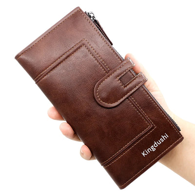 Fashionable New Women's Long Wallet, European and American Fashion Phone Bag, PU Leather Multi Card Carrying Bag - Smarsty