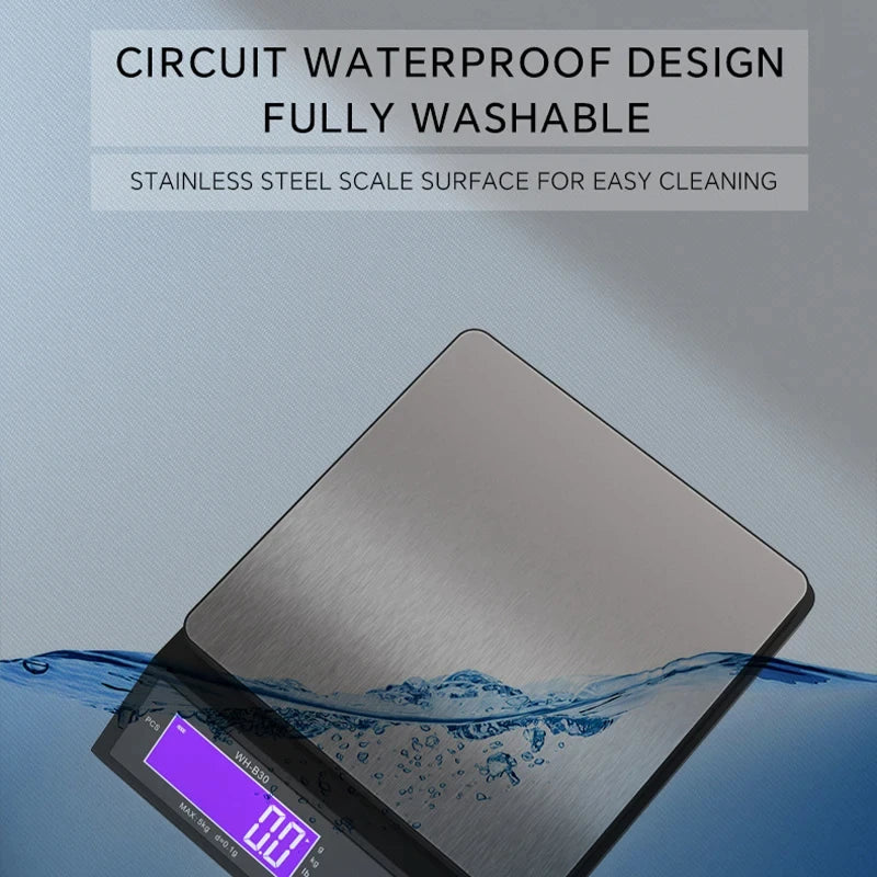 Digital Kitchen Scale with Waterproof Design and LCD Display - Smarsty