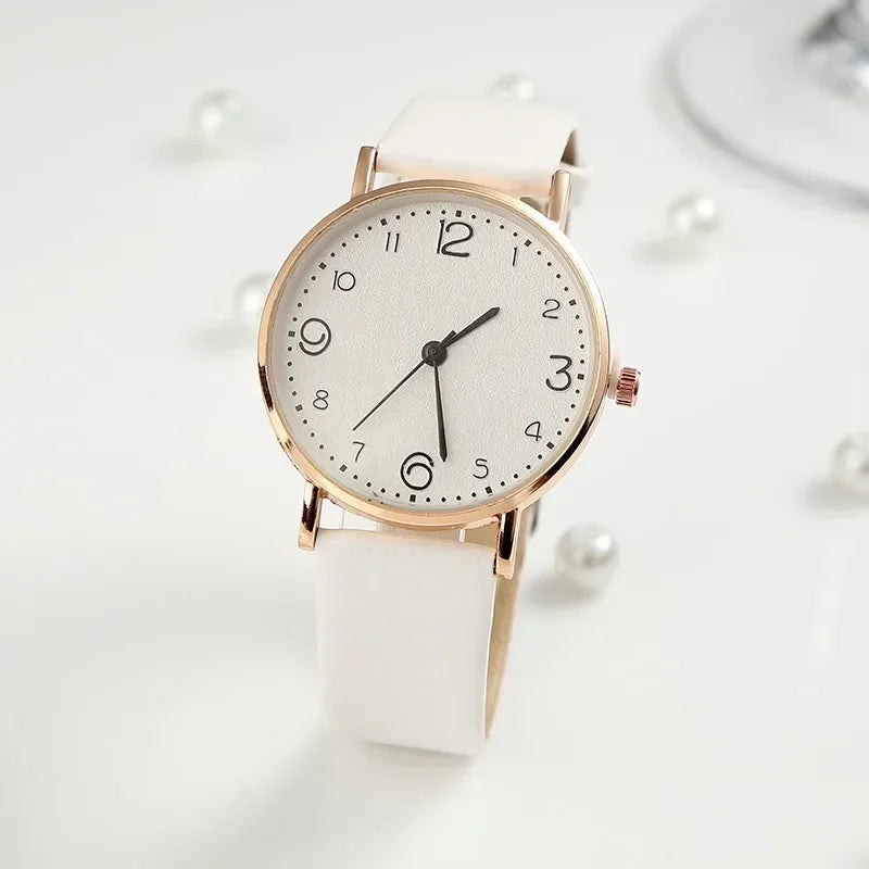 Women Casual Leather Analog Watch with Arabic Numbers - Smarsty