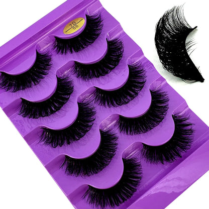 3D Natural Cat Eye False Eyelashes Fluffy Soft 5 Pairs - Smarsty