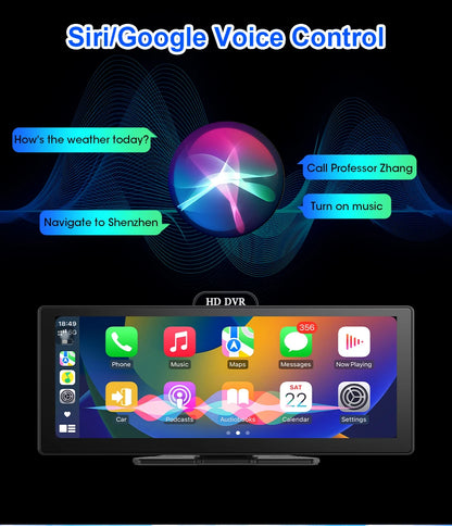4K Dash Cam With Dual Lens GPS Navigation Wireless CarPlay - Smarsty