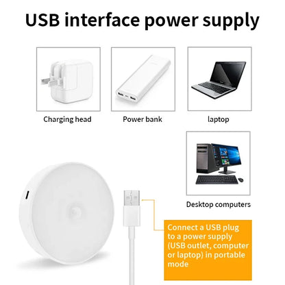 Motion Sensor LED Night Light USB Rechargeable for Cabinets - Smarsty