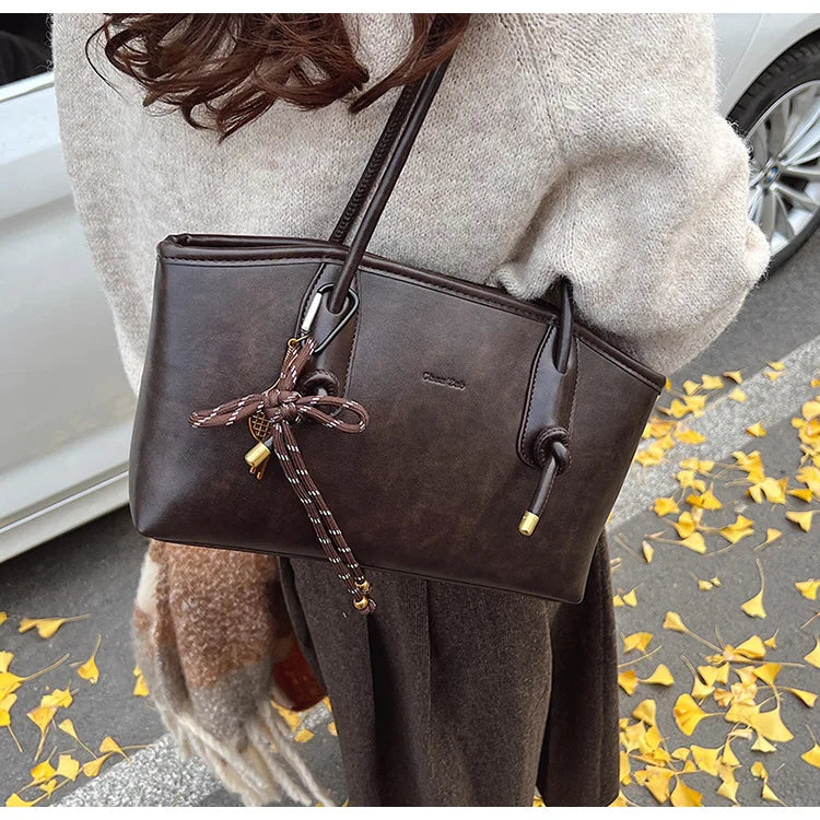 PU Leather Shoulder Bag For Women Versatile Crossbody Tote - Smarsty
