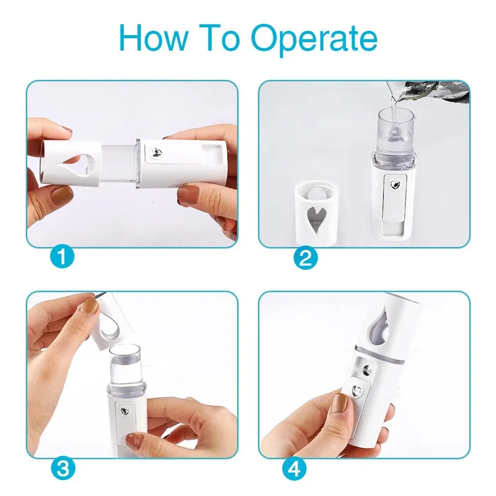 Mini Nano Mist Sprayer USB Rechargeable Facial Humidifier - Smarsty