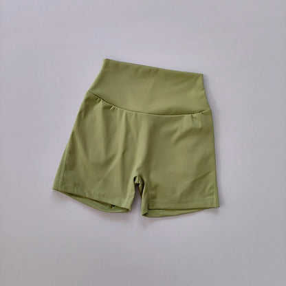 Nude High Waist Peach Hip Seamless Fitness Shorts with Pockets Women's Tight Sports Running Training Dance Hip Lifting Pants - Smarsty